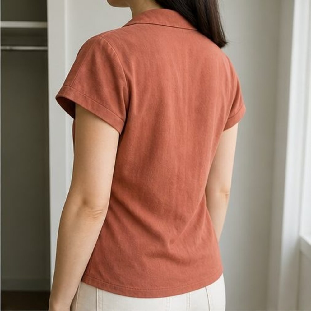 Rust Puff Sleeve Top - Picture 3 of 6